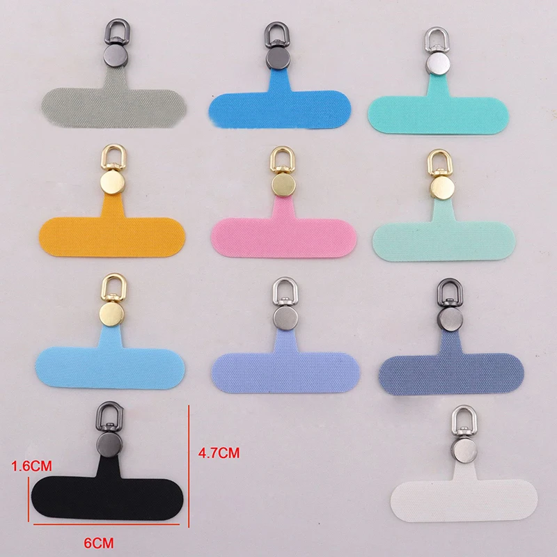 2PCS 360 ° Rotation Metal Head Mobile Phone Strap Clip Patch Firm Phone Lanyard Anti Loss Nylon Gasket Phone Case Connect Card