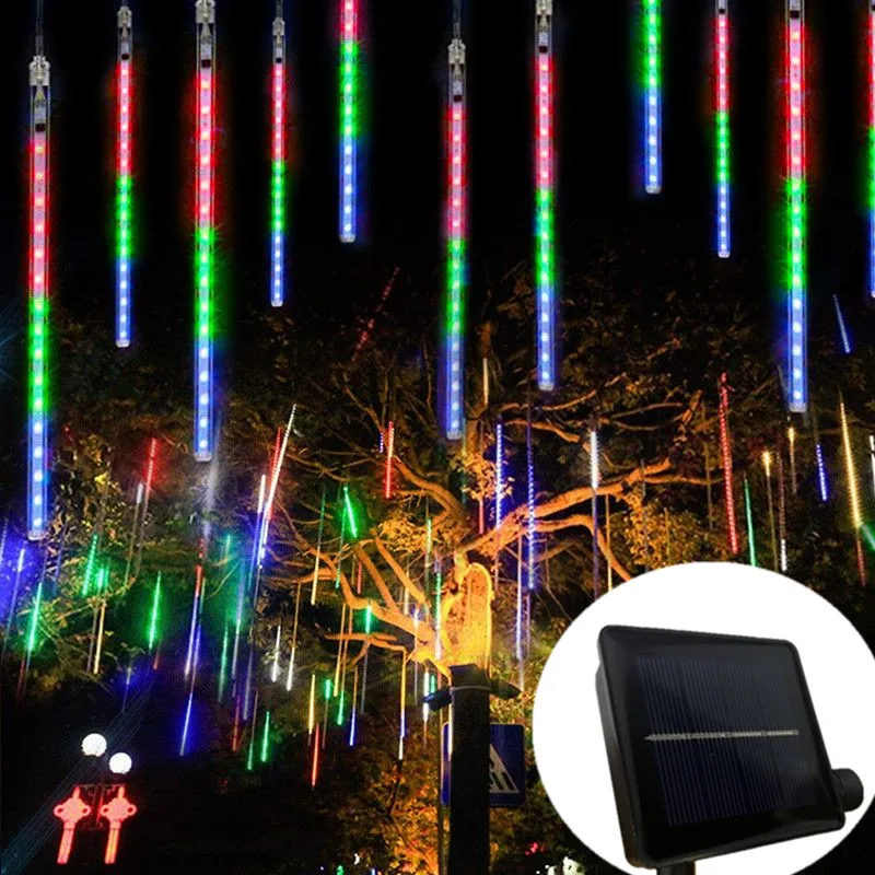 

LED Solar Meteor Shower String Light Wedding Holiday Light Christmas Tree Decoration 30/50CM 8 Tubes Garden Garlands Fairy Light