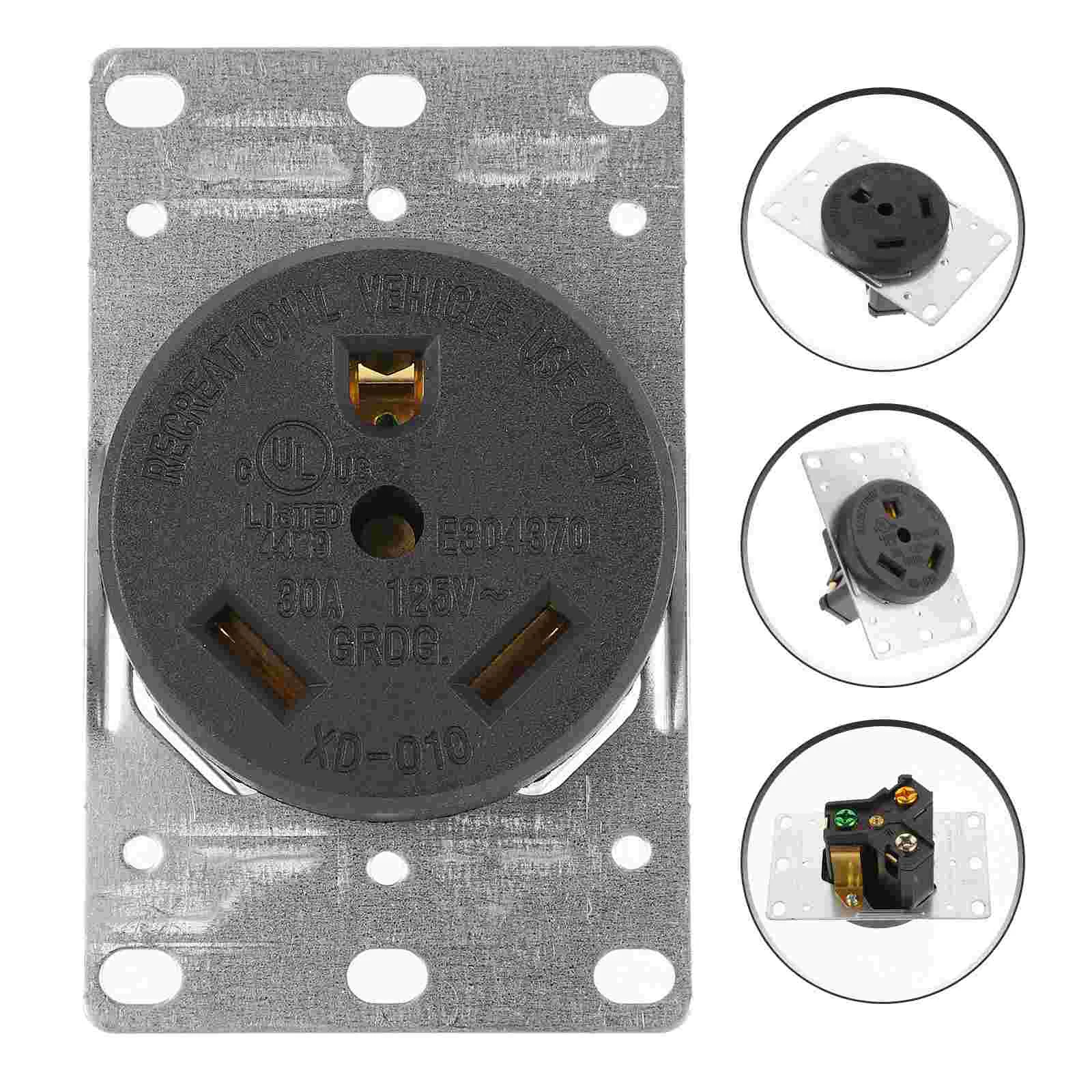 

Straight Blade Rv Outlet Industrial Flush Mounting Power 30 Amp Receptacle for Grounding Plug