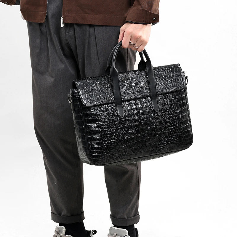 

Fashion men's PU crocodile pattern new business shoulder bag crossbody bag handbag 가방 сумка женская tote bag
