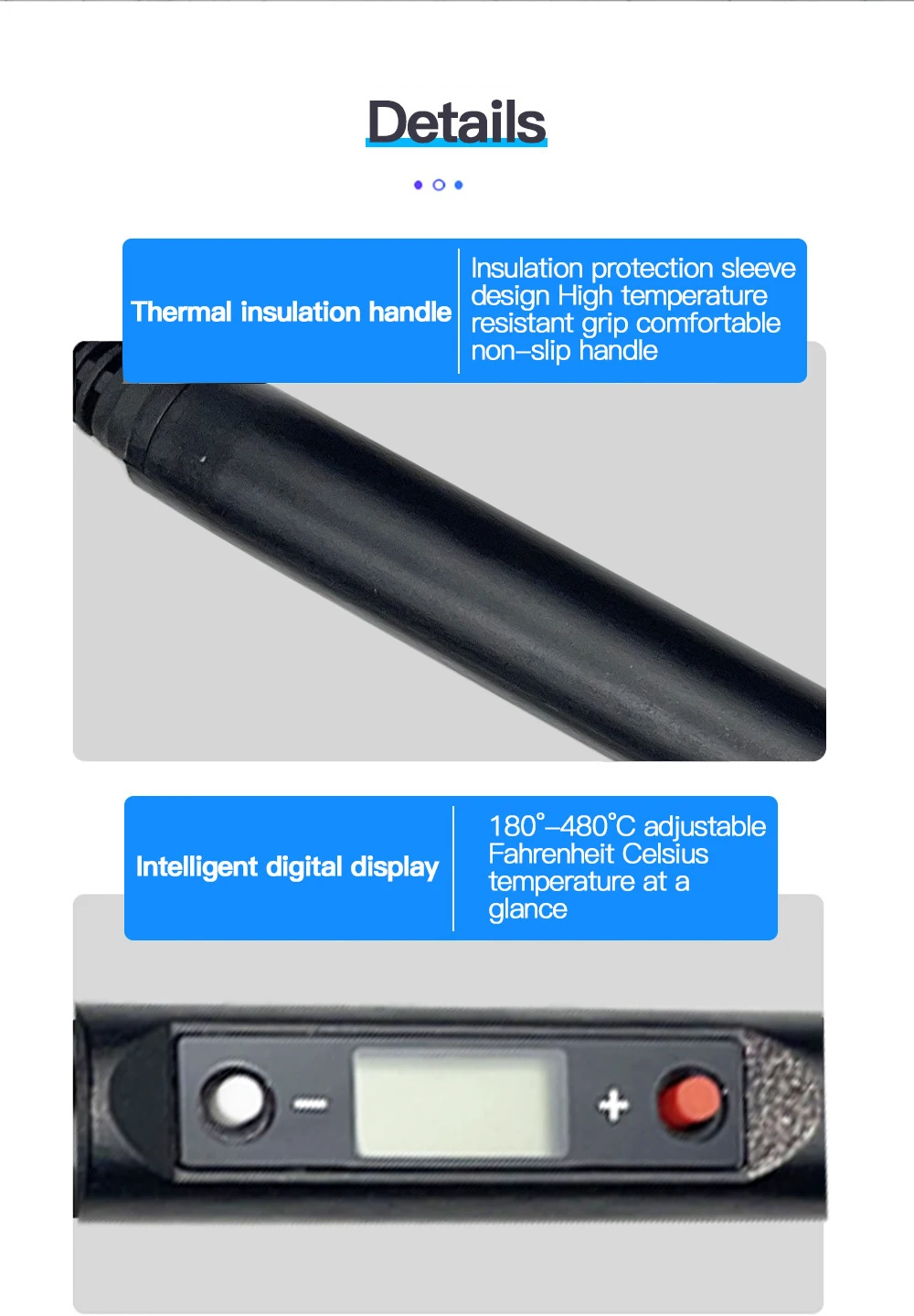 BalenYar 15-teiliges Set Elektrische Lötkolben 80W Digital LVD-Display Haushalts-Lötkolben Einstellbare Temperatur 220V/110V – Detail 8