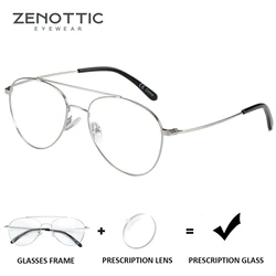 ZENOTTIC Fasion Pilot Prescription Eyeglasses High Quality Metal Progressive Glasses Myopia/Hyperopia Optical Eyewear for Men