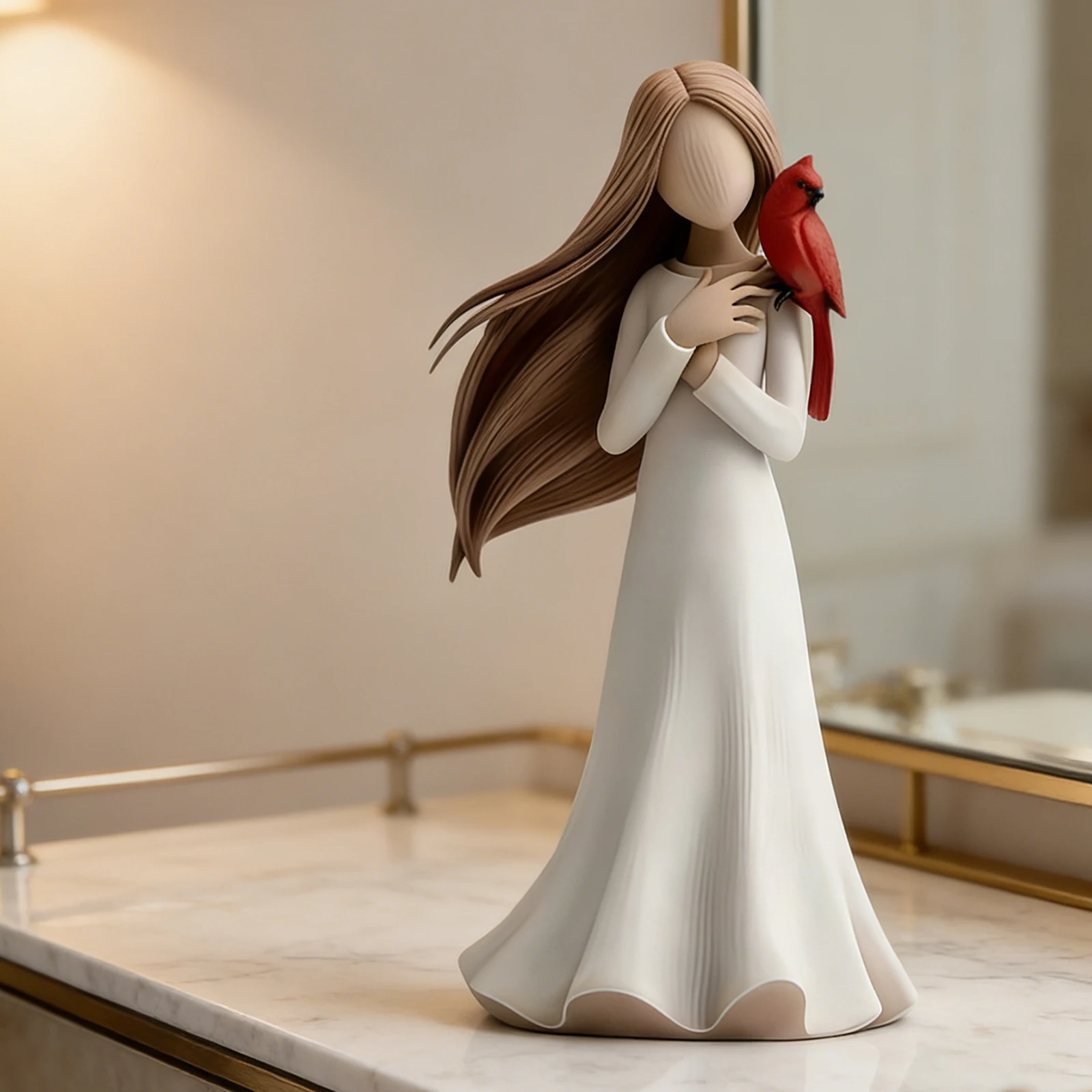 Regalos Conmemorativos para Mujeres con Figura de Pájaro Rojo Esculpida y Pintada a Mano, Regalos de Condolencia por la Pérdida de un Ser Querido
