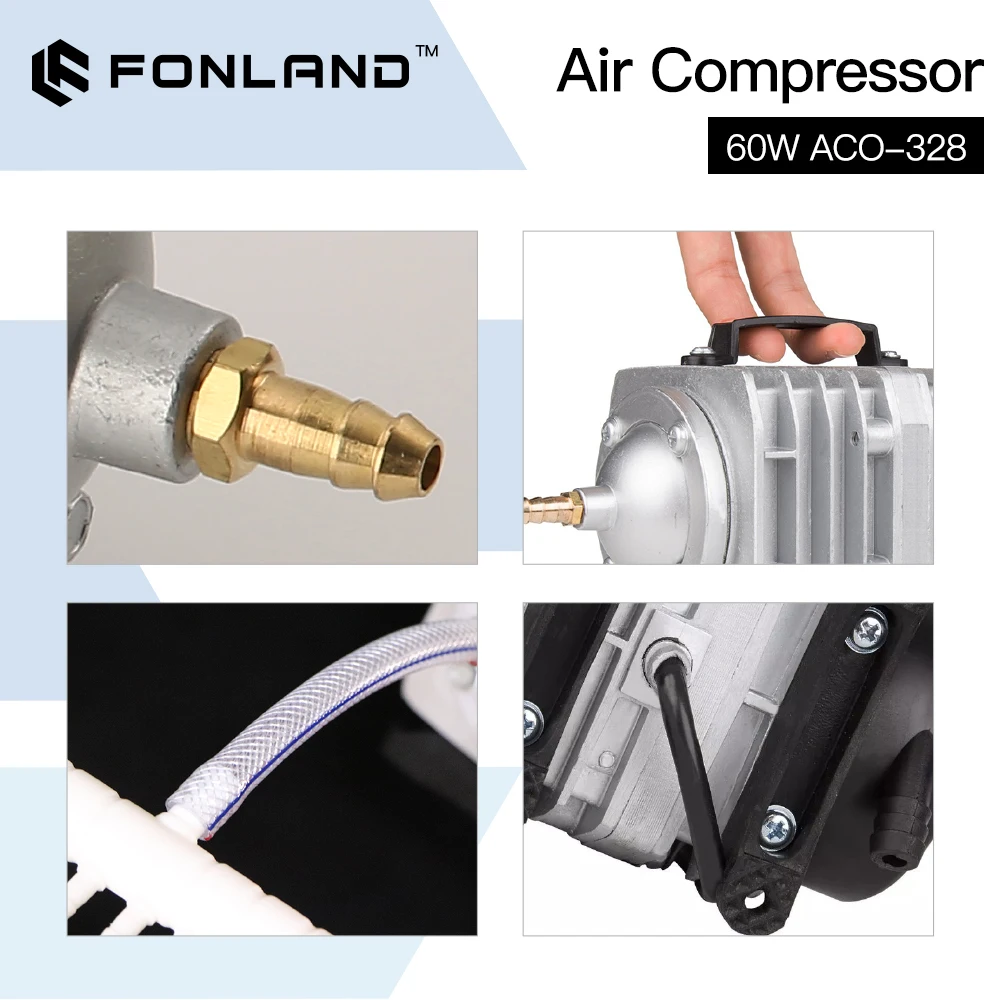 FONLAND ACO-328 60W Air Compressor Electrical Magnetic Air Pump for CO2 Laser Engraving Cutting Machine view 6