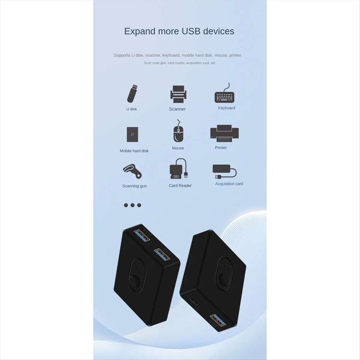 SWXF USB 3.0 KVM Switch 1X2/2X1 Switch Switcher USB Splitter Shared Controller for Laptop Computer Printer Keyboard Mouse, D
