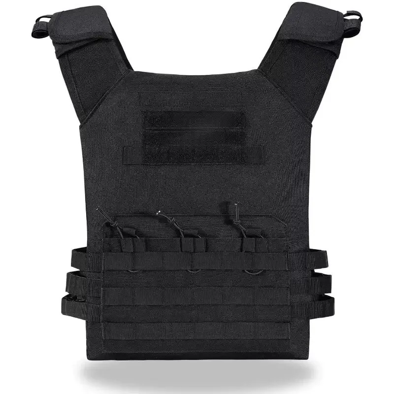 Tactical Denim Vest Solid No Closure Multi-Function Load Outdoor CS Protective Lightweight Fitness Breathable Durable Windproof