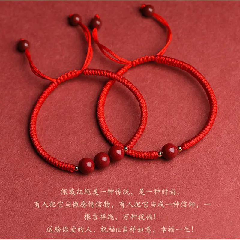 bracelet with high content of purple gold sand, handmade red string couples and best friends in their zodiac year