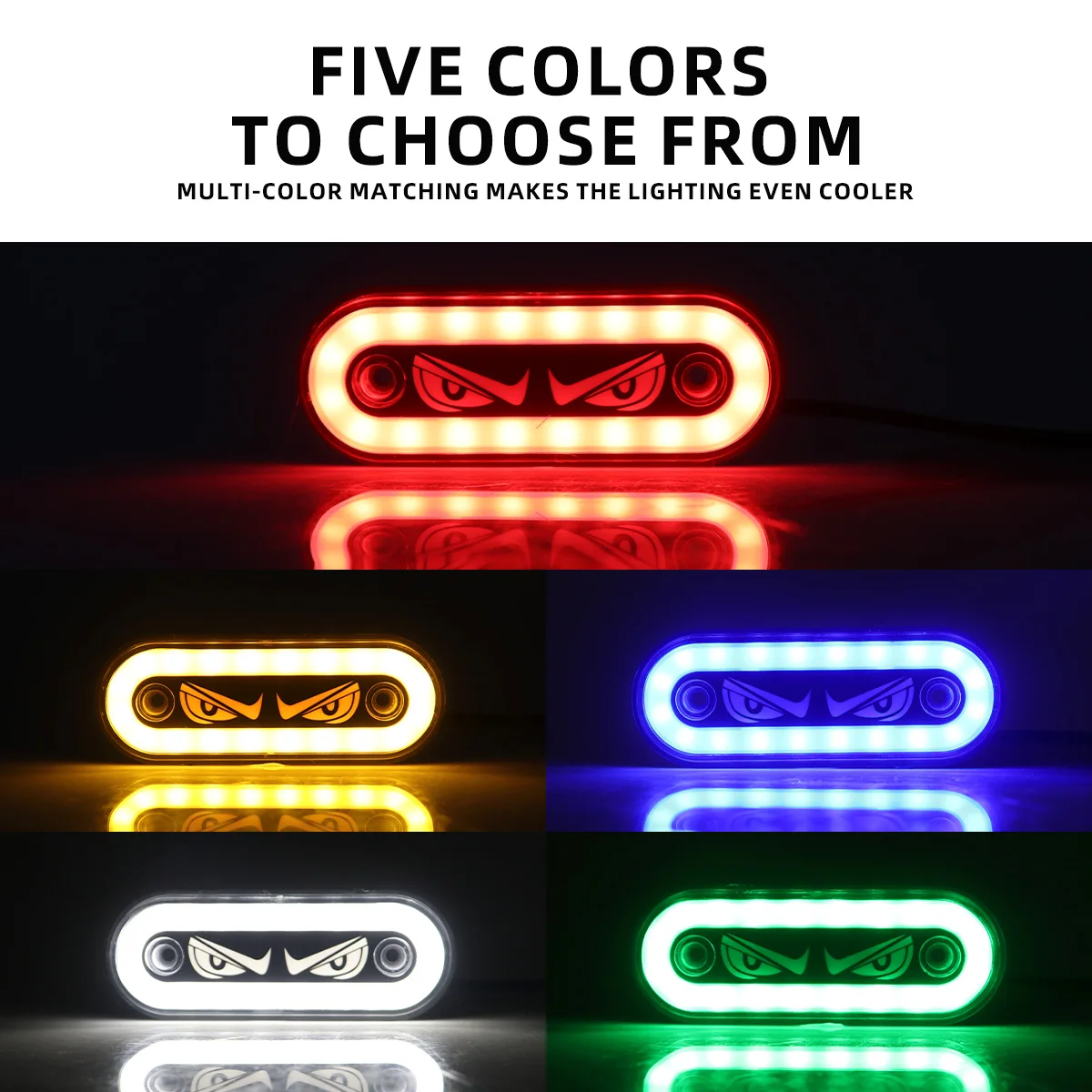 12V-24V Truck LED Eye Side Marker Light LED Clearance Lamp Side Marker Lights Driving Safety Truck UTV Light Warning Tail Light