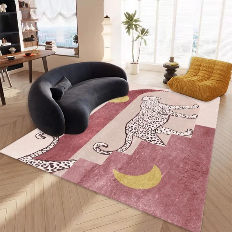 Advanced Light Luxury Leopard Decorate Living Room Carpet Home Coffee Tables Plush Mat IG Bedroom Cloakroom Rug ковер Tapis 러그