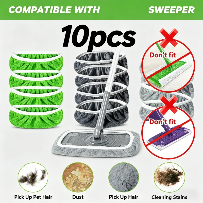 Mop Pads Replacement Washable Rag Towel Microfiber Mop Cloth Suitable For Most Standard Mops Household Cleaning Products