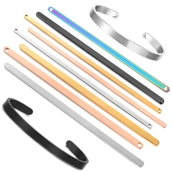 Prosta sztabka ze stali nierdzewnej o szerokości 4 mm / 5 mm / 6 mm DIY Lustro Mankiet Szczotkowany matowy pusty bransoletka do tworzenia narzędzi Biżuteria mankietowa Bangle
