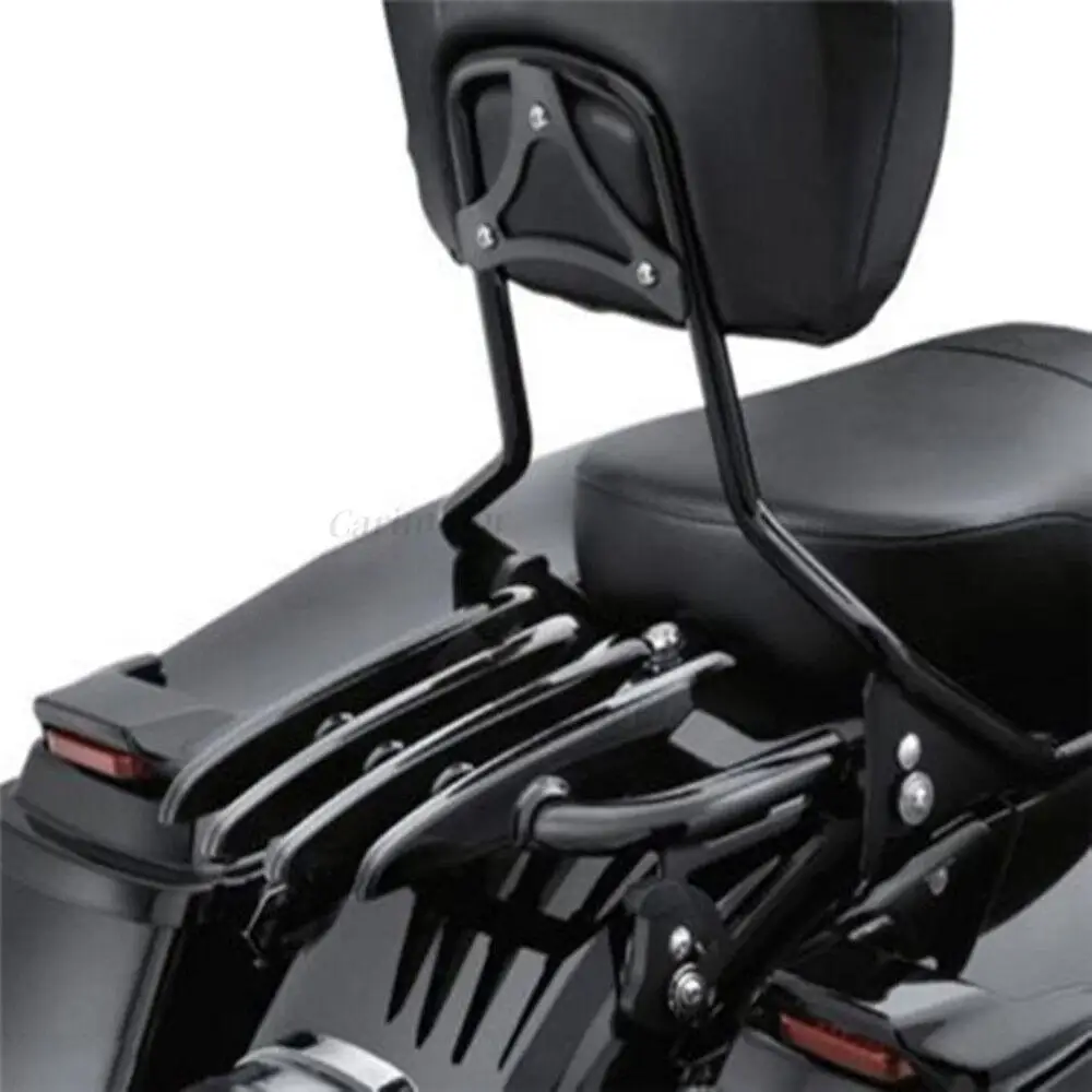 Portaequipajes sigiloso desmontable negro trasero para Harley Touring Road King 2009-2024