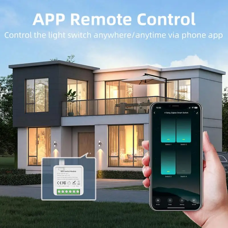 Tuya WiFi Smart Switch Module 2 Gang Dual Way Control Smart Life Remote Control Vias Alexa Google Home Alice Smart Home