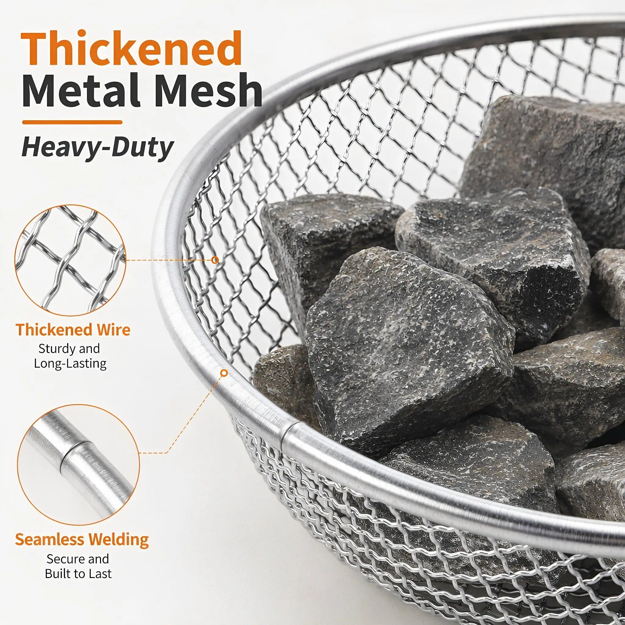 3Pcs Garden Soil Sifter Sieve Set 1/8 1/4 3/8 Inch Mesh Screen Compost Sand Gravel Dirt Filter Sifting Tool For Planting