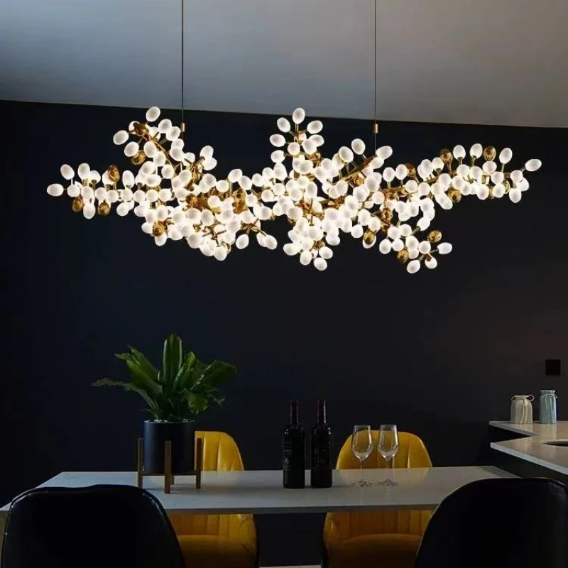 

Customizable Luxury Chandelier Pendant Lamp Ceiling Light Irregular oval grape design Brass Glass for Living Dining Room