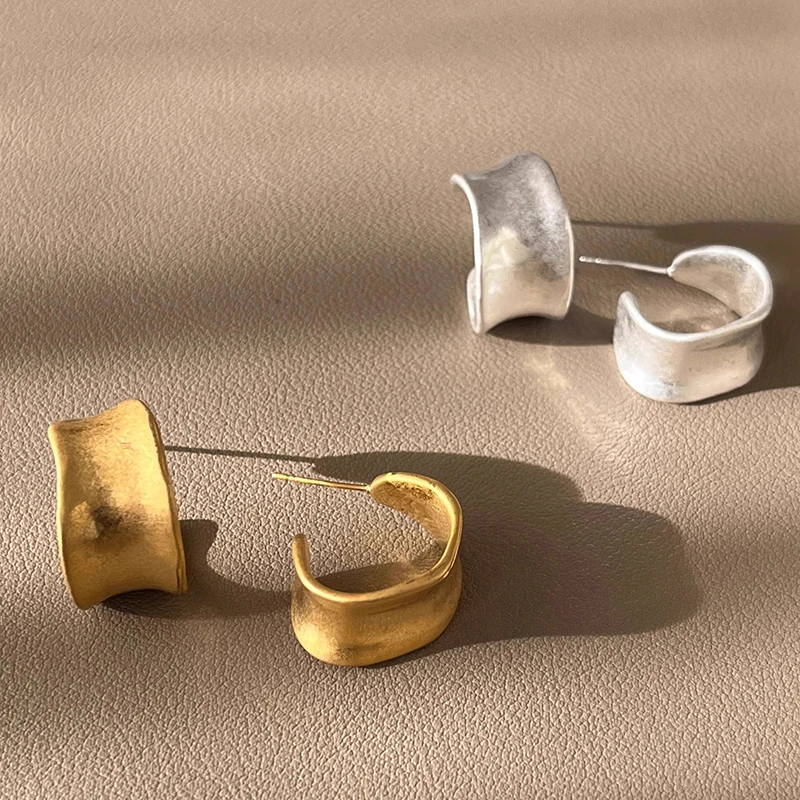 Foxanry минималистичные серебряные серьги-гвоздики для женщин и пар, модные креативные ширины, геометрические украшения ручной работы для дня рождения