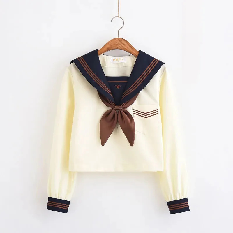 التطريز الياباني الجديد ثلاثة كتب JK موحدة بحار موحدة نمط الكلية بأكمام طويلة نمط الكلية مطوي تنورة البدلة