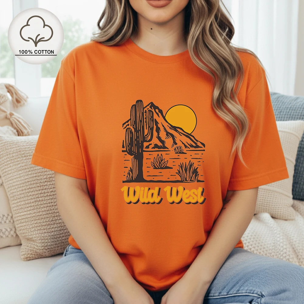 Women'S Fashion Wild West - Damen Wild West Cactus Desert T-Shirt