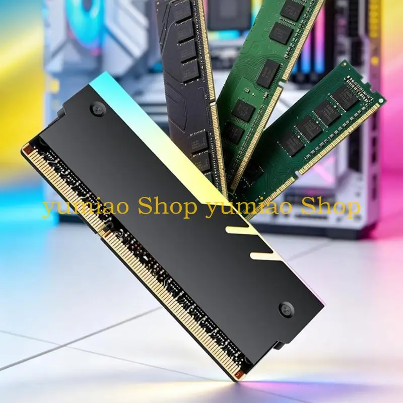 587B Two Coolers Heatsink Set with ARGB Light Bar, Metal Shell and 5V 3Pin Cable for Desktop Tower Accent and Lighting Layout