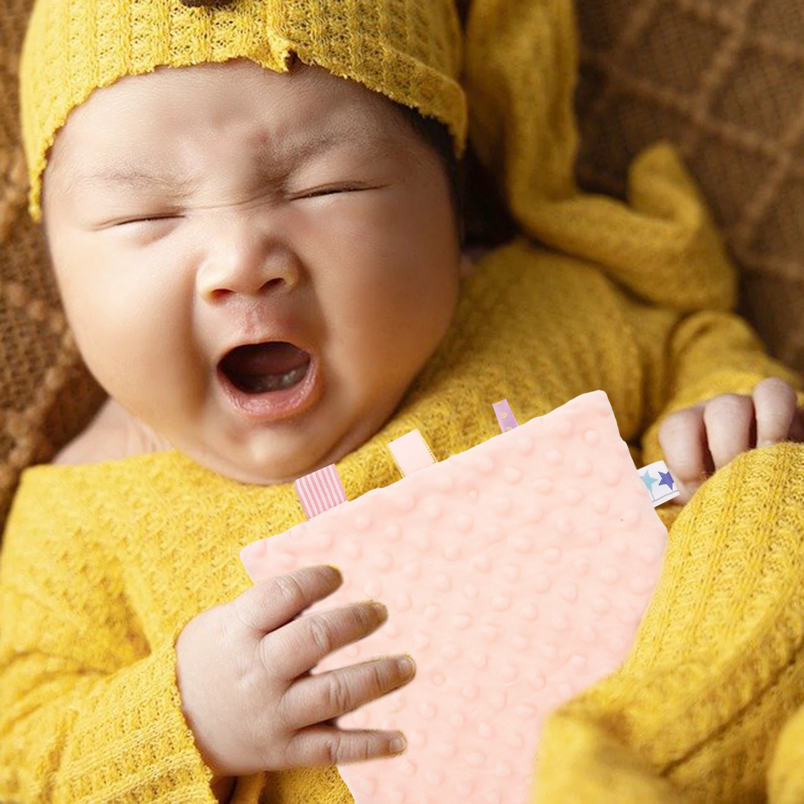 

Soothing Towel Super Soft Tags Comforter Blanket Colorful Cotton Baby Sensory Security Soothing Towel Teething