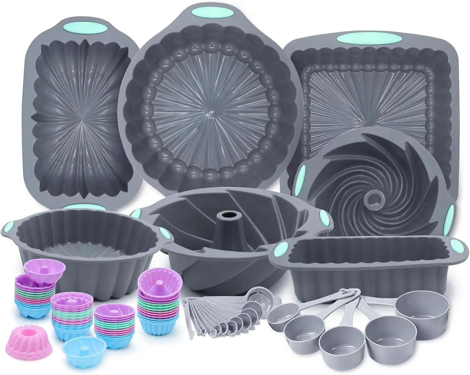 

72-Piece Silicone Bakeware Set: Nonstick, Heat-Resistant, Stackable for Easy Baking and Space Saving