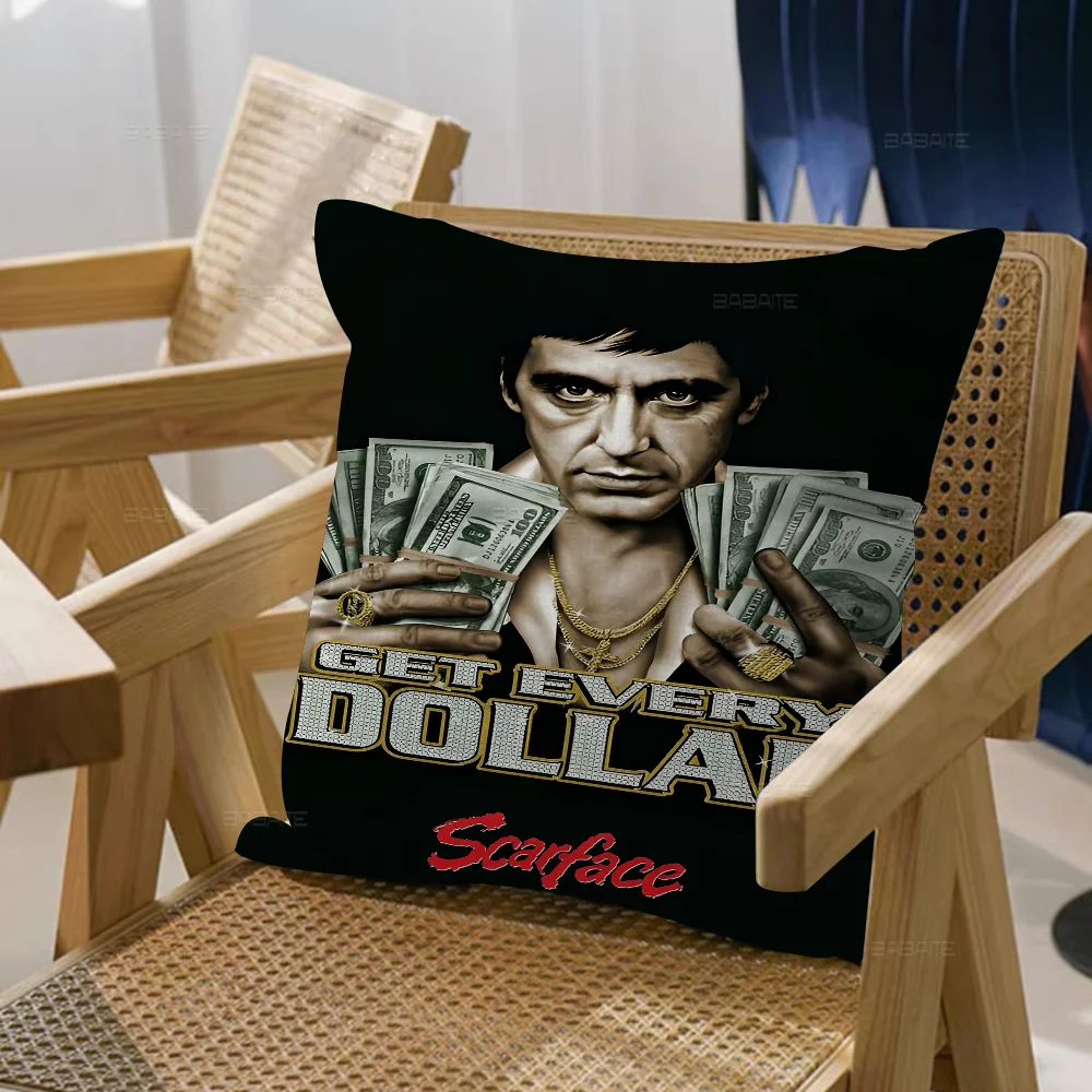 Classic Movie Scarface Pillow Gift Home Office Decoration Bedroom Sofa Car Cushion Cover Case 45x45