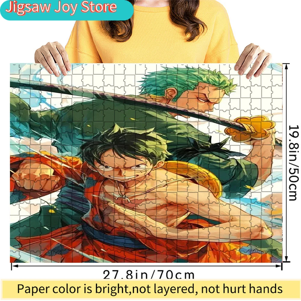 

Premium Paper Jigsaw Puzzle One Piece Monkey D. Luffy and Roronoa Zoro in Wano Country Outfit Anime Art High Quality Cardboard P