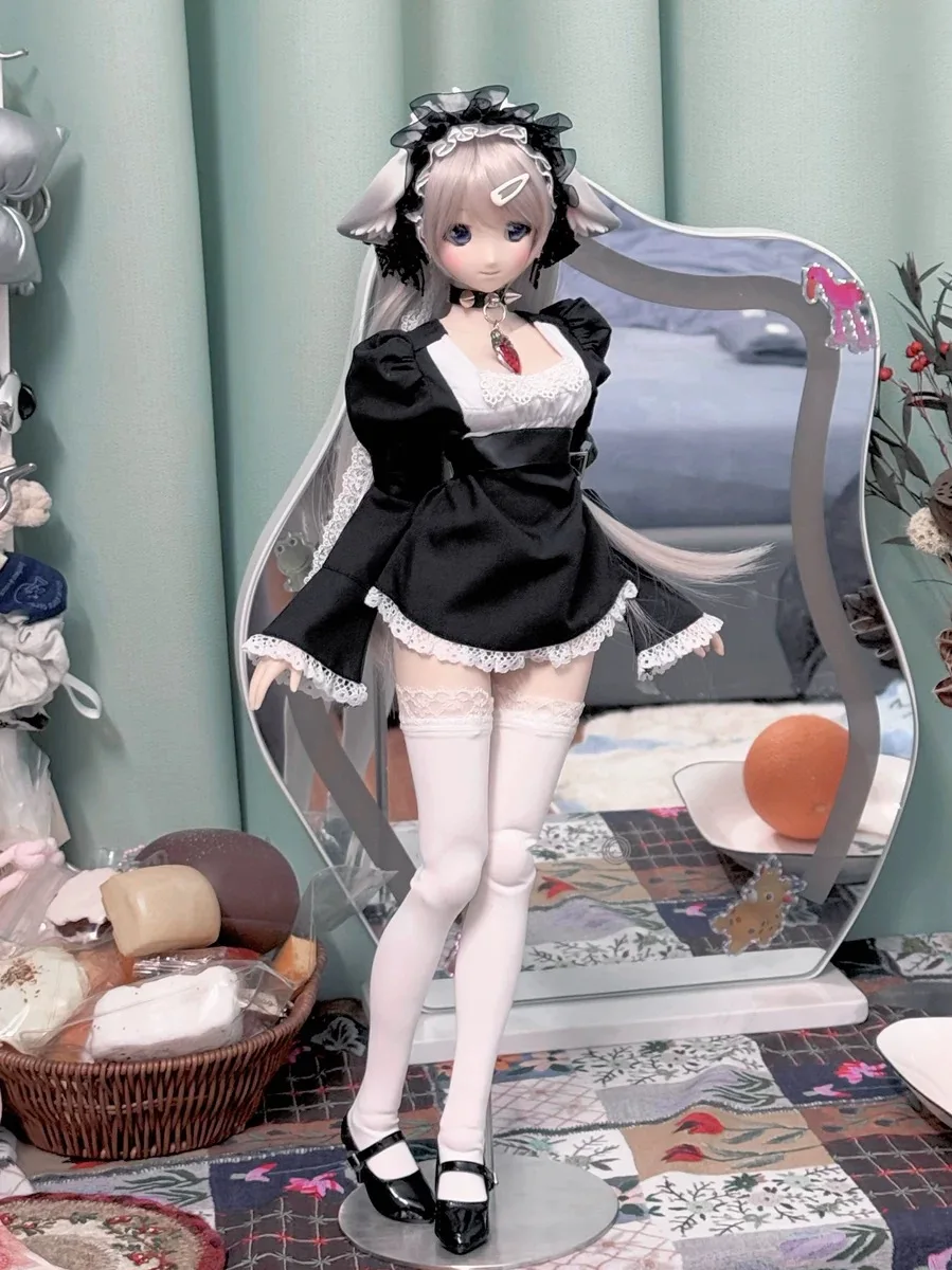 G10-X051 enfants jouet BJD DD SD MSD 1/3 1/4 1/6 accessoires de poupée accessoires vêtements à manches longues col rond dentelle haut 1 pièces