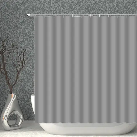 Pure White Grey Polyester Fabric Shower Curtains Black Blue Yellow Gradient Purple Waterproof Bath Curtain For Bathroom Decor
