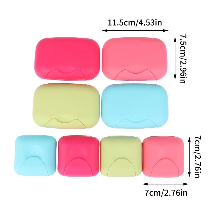 Travel Handmade Soap Dishes Soaps Container Bathroom Acc Travel Home Plastic Soap Box with Cover Small/big Sizes Candy Color