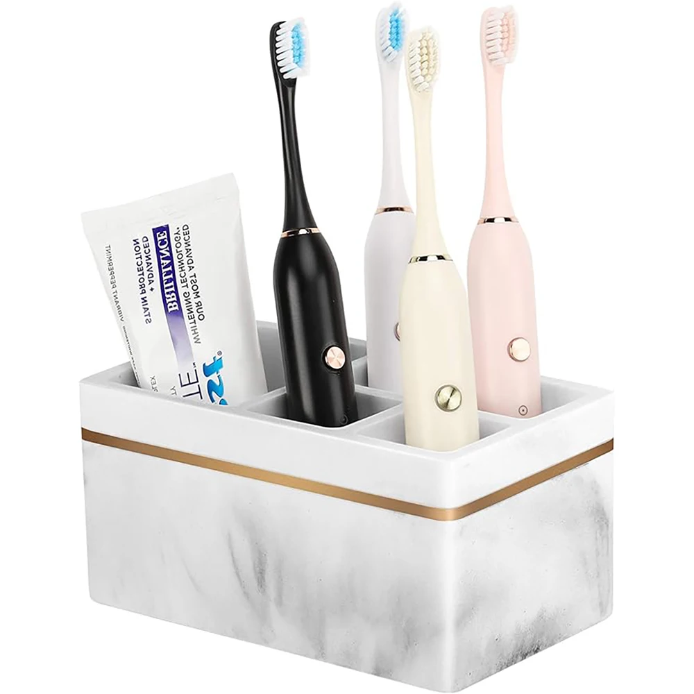 

Shinowa Resin Toothbrush Holder 5 Slots Hygienic Electric Toothbrush Holder Storage Stand Organizer for Toothpaste Razor
