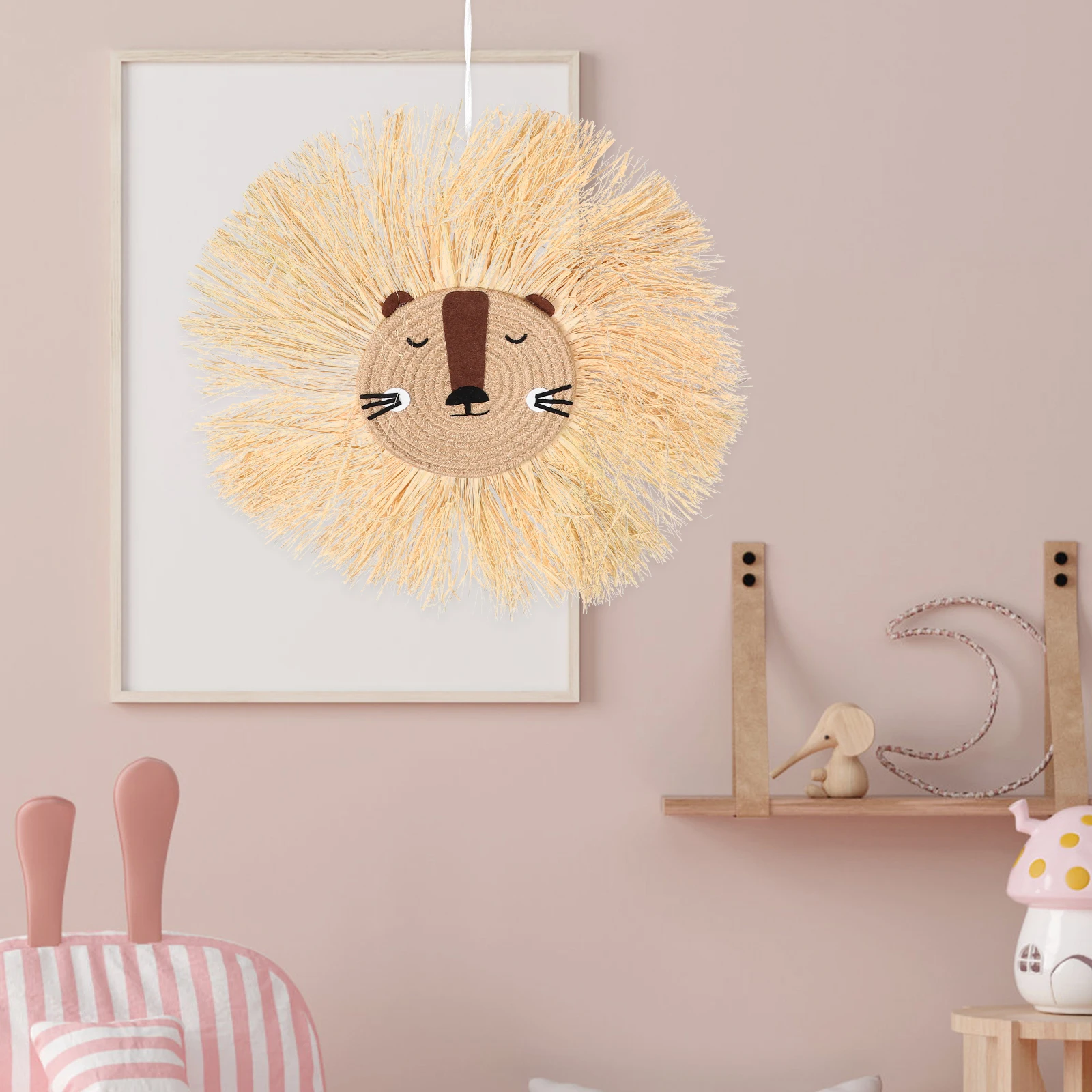 

's Room Hanging Decorations Bedroom Wall Art to Weave Animal Cotton Rope Boho Nursery Girl