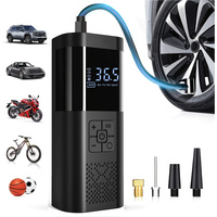 Tire Inflator Portable Compressor,150PSI Car Tire Pump,With Tire Pressure Gauge 、 LED 、 3 Dual-Speed One-Button Co