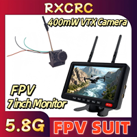 RXCRC 5.8G 400mW VTX Transmitter With 1500TVL 130°fov Camera,FPV 56CH 7 inch receiving Monitor.For RC Multicopter FPV Drone Part