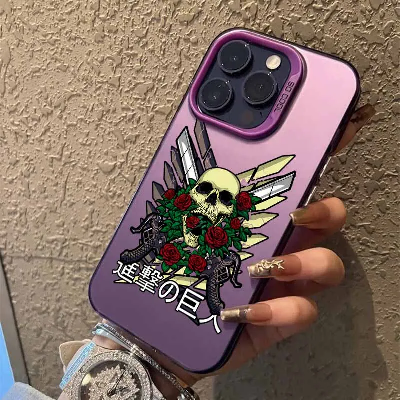 Casing HP Attack on Titan LOGO Untuk Apple iPhone 17 Air 16E 16 15 14 13 12 mini 11 8 7 Pro Max Plus Warna-warni