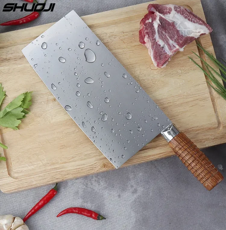 

SHUOJI 9.5 inch Slicing Knife Kitchen Knife 4Cr13mov Stainless Steel Kitchen Razor Sharp Restaurant Chef Tools Africa Wood