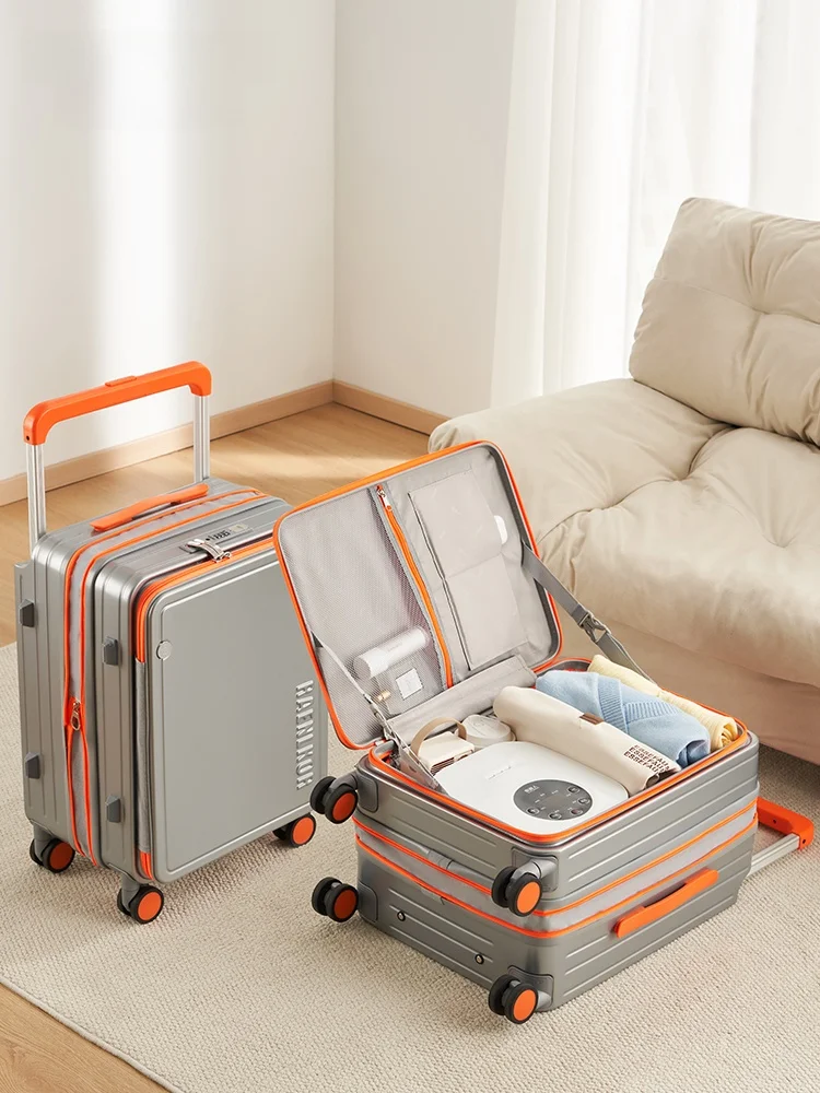 

Large Capaci Travel Suitcase Front Opening Zipper Boarding 2025 New Sle Faionable Hardell Suitcase with Lo
