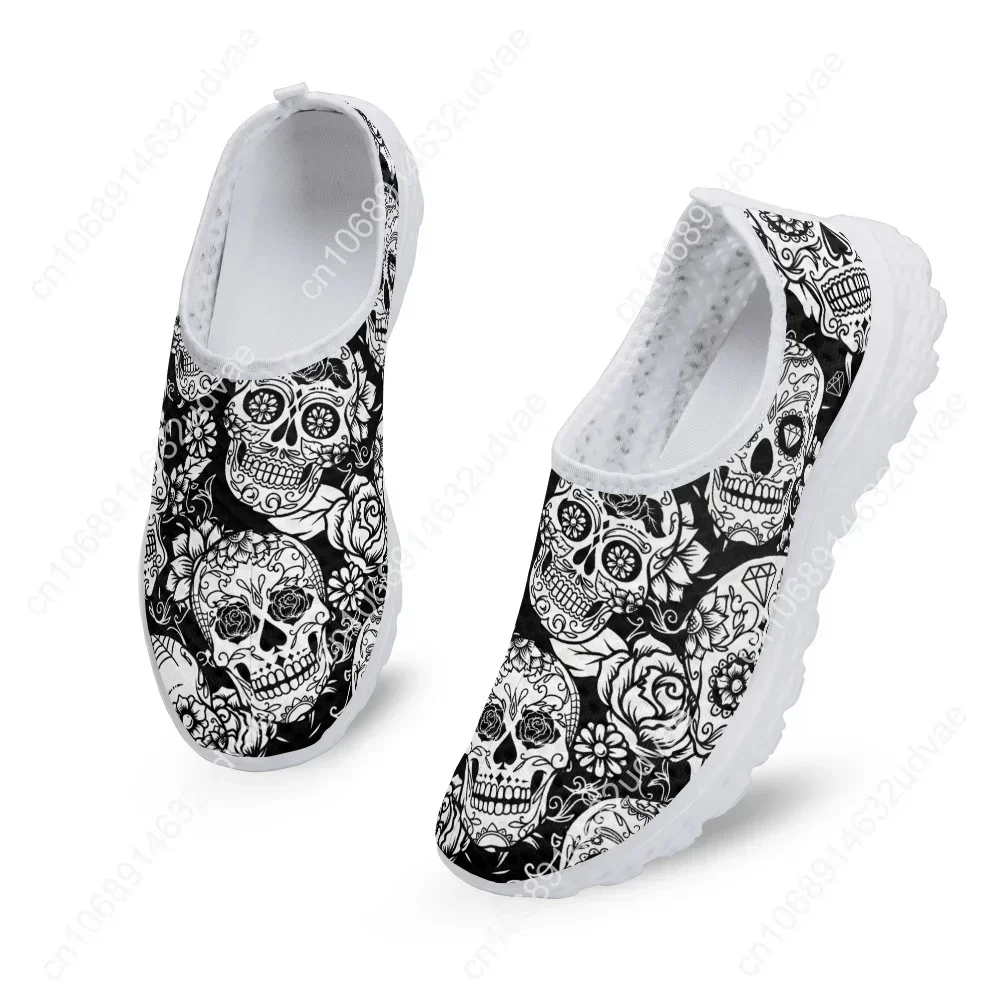 Breathable Woman Sneaker Flats Shoes Sugar Skull Print Summer Slip on Ladies Light Loafers Zapatos Mujer Mujer Pisos