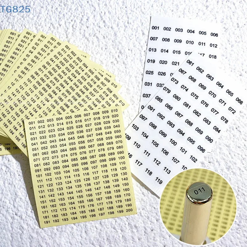 【AN】For DIY Craft Self Adhesive Nail Polish Lipstick Color Number Tags Sticker 1/4sheets Waterproof Laser Number Label Stickers