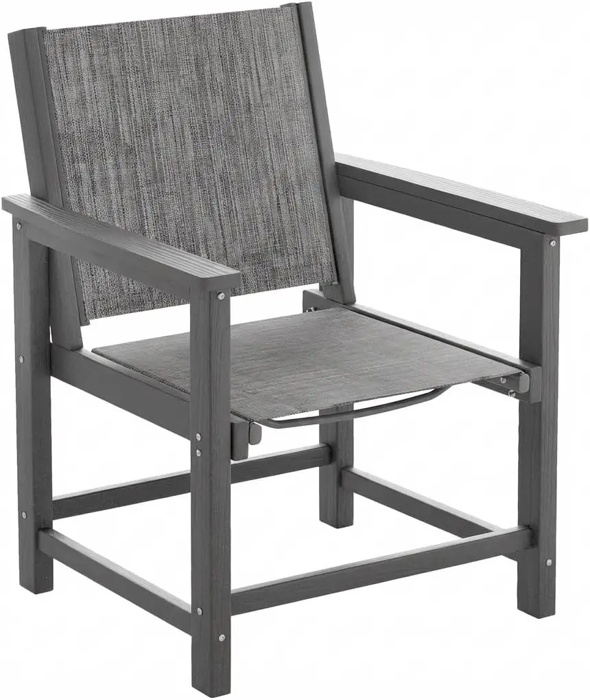 HDPE Outdoor Dining Chair Set Patio Furniture Heavy Duty | Seating Extra-Wide Easy to Assembly All-Weather for Pool Garden