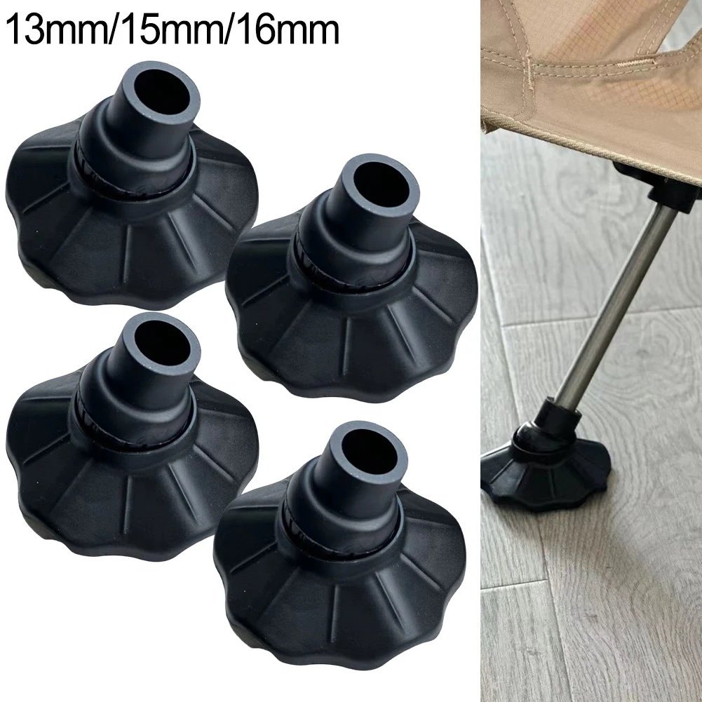 4 Stück Outdoor-Campingstuhl-Fußpolster, Stuhlbeinmatte, rutschfeste Anti-Klemm-Abdeckungen, Fußschutz, Campingzubehör