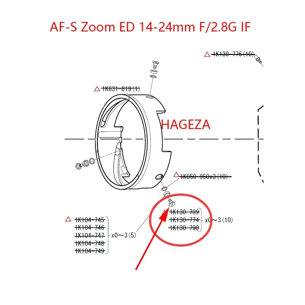 

Новый оригинальный зум-винт 14-24 для Nikon 14-24 мм F/2,8G IF SCREW 1K130-789, запасные части для объектива