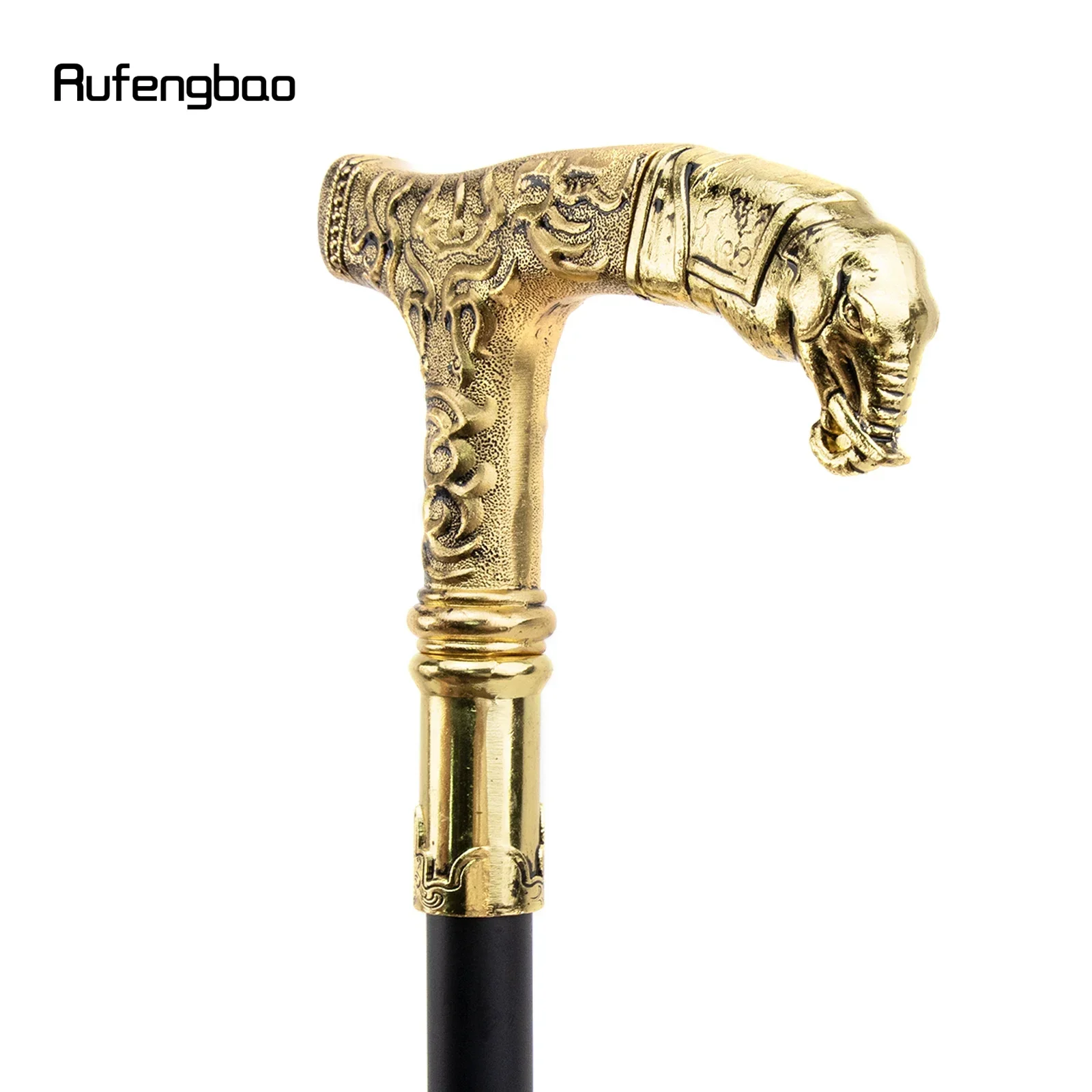 مقبض الفيل الذهبي نمط فاخر عصا المشي حفلة موضة أنيقة عصا المشي أداء المرحلة قصب 90 سنتيمتر