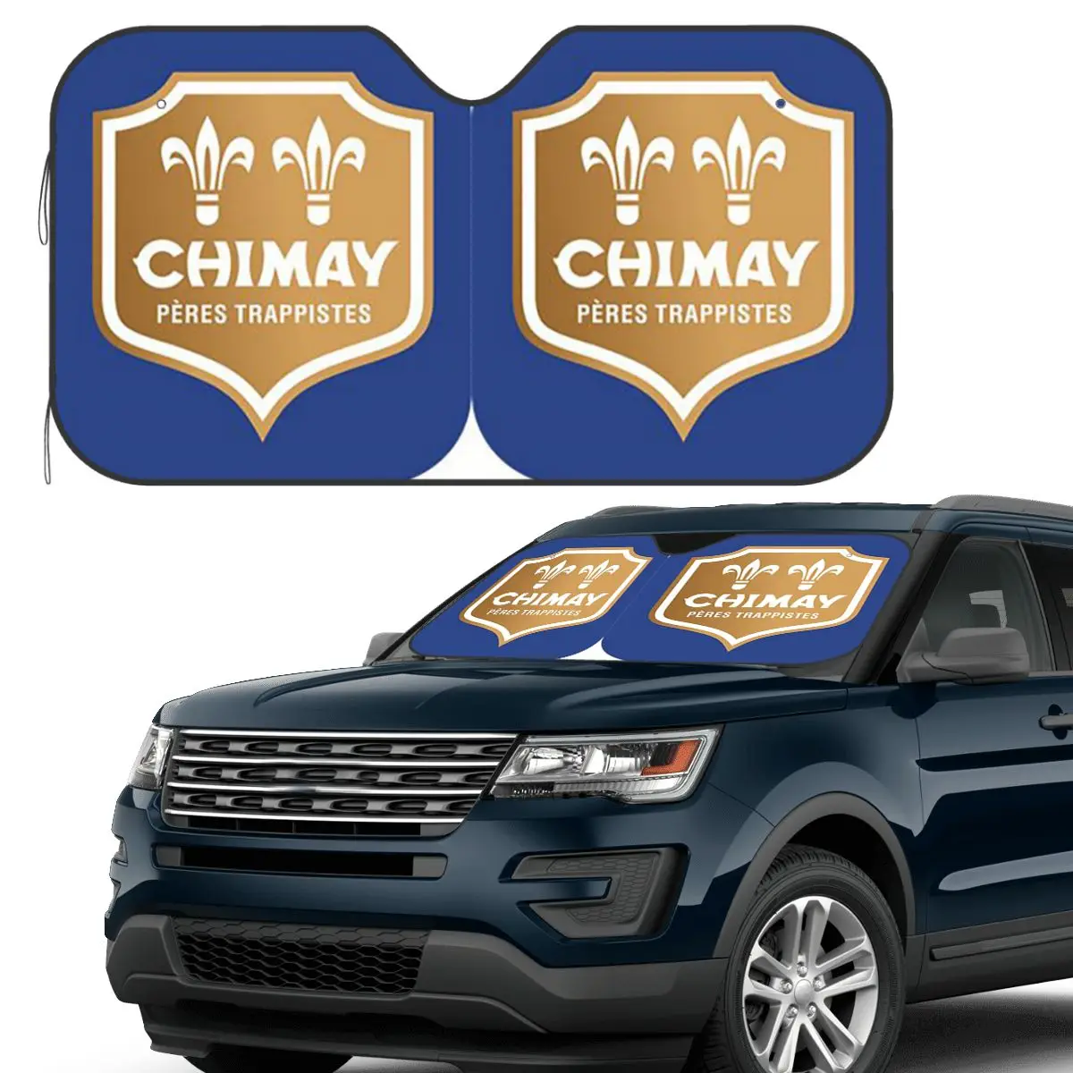

Солнцезащитный козырек с логотипом Chimay, лобовое стекло автомобиля, солнцезащитный козырек, аксессуары, чехлы
