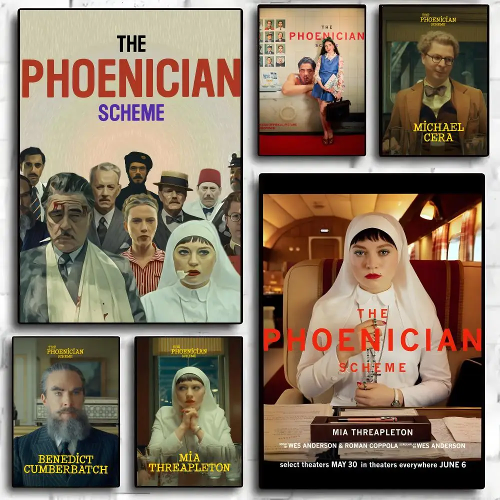 The Phoenician Scheme Movie Retro Poster Self-adhesive Living Room Bedroom Party Bar Decor Moisture-proof Fade-resistant