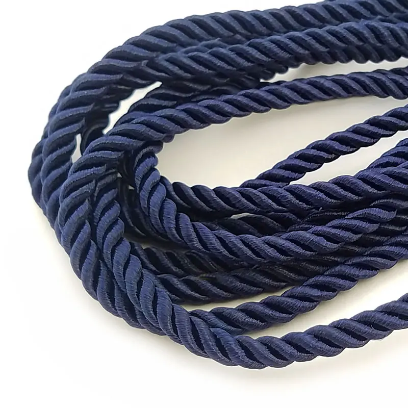 5 Meters Thickness 5MM Satin Polyester Cords Three Strands of Rope Diy Jewelry Making Findings Accessories