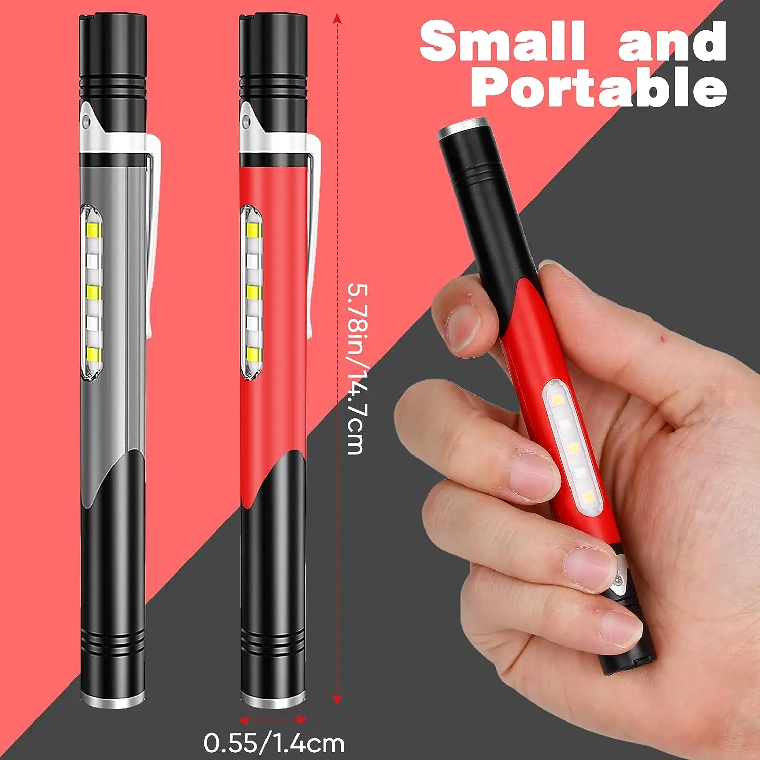 Mini Led Pen Light USB Rechargeable Flashlight Super Bright 4 Modes Pocket Torch Waterproof for Repair Emergency Nurses Doctor