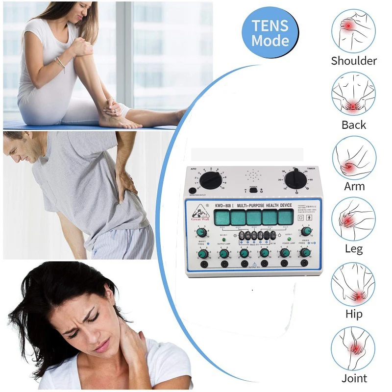 Electric Acupuncture Stimulator Machine 6 Channel Output Patch Massager Care Kit Digital Electro Therapy Acupuncture Stimulator