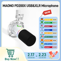 Maono PD200X RGB Gaming Microphone Dynamic Microphone USB/XLR Dual Mode Microphone Podcast Mic RGB USB Gaming Mic XLR Mic