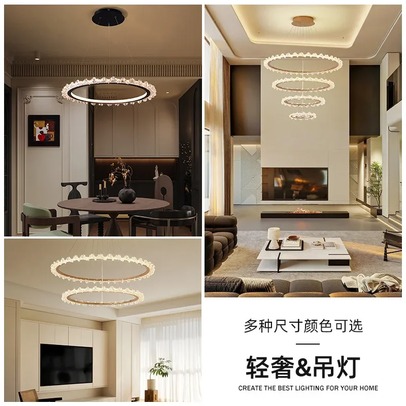 Living room chandelier modern simple atmosphere Nordic light luxury dining table lamps Internet